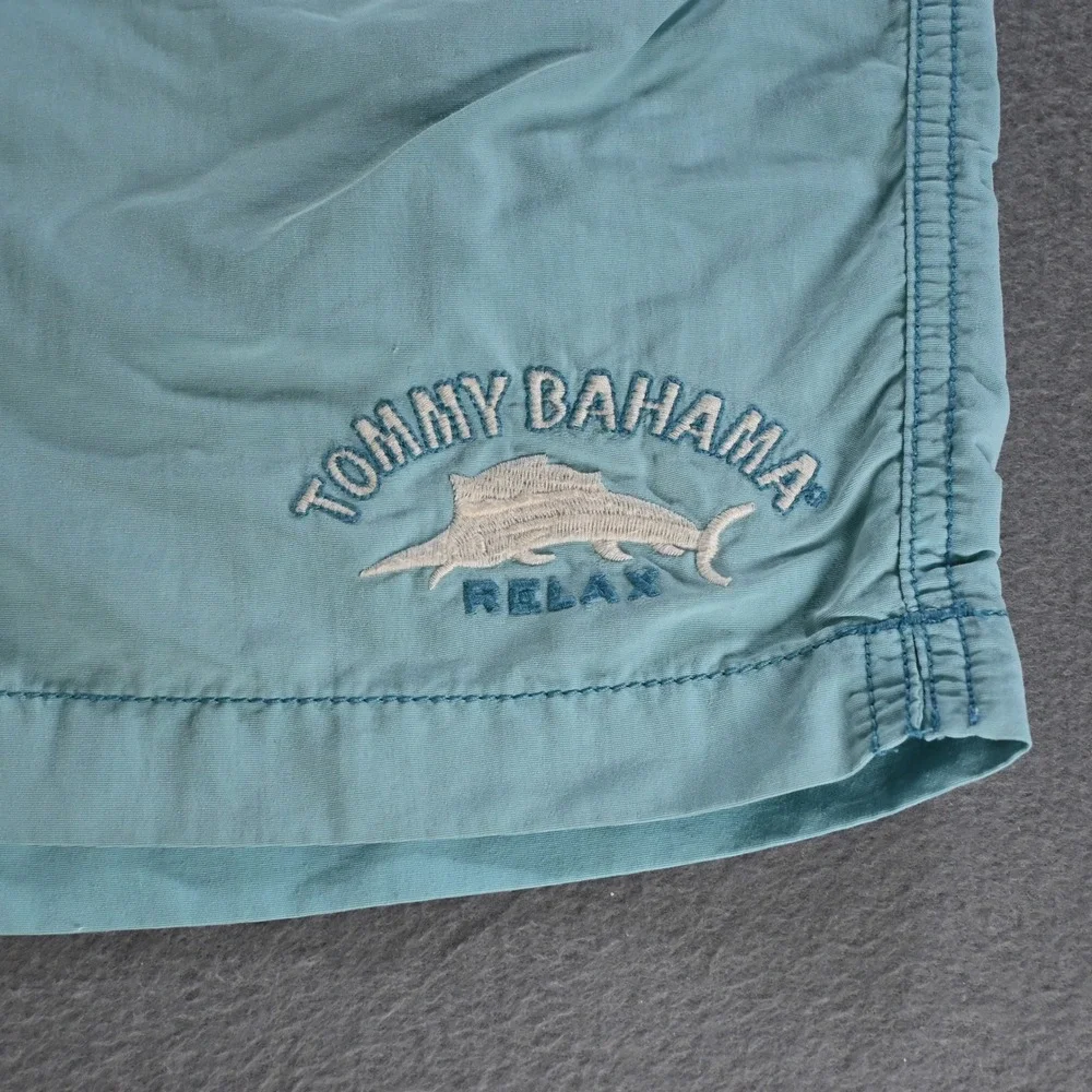 Tommy Bahama Relax Cargo Swim Trunks XXL Teal Blue Nylon Board Shorts